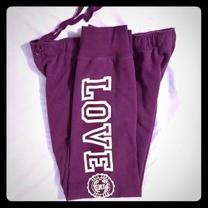 Victoria’s Secret PINK fold-over maroon sweats